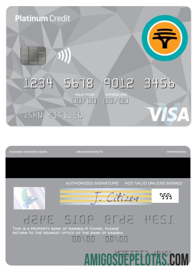Namibia First National Bank Platinum Credit Visa Card download for verification